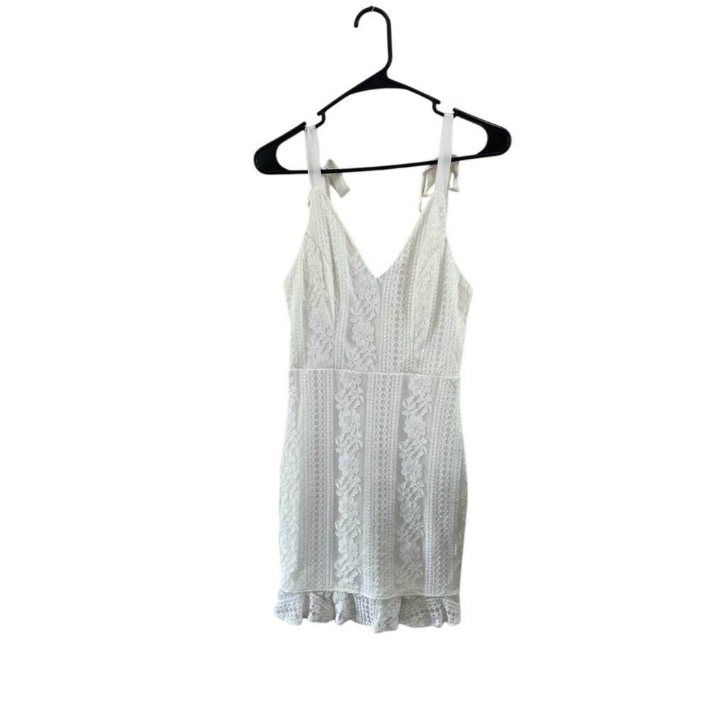 By The Way Revolve Mallory White Lace Mini Dress Women Bridal Party Size S